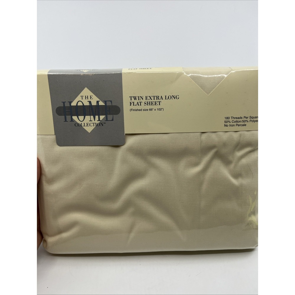 Vtg Twin Extra Long Flat Sheet Light Camel JC Penney USA NWT 66" X 102"